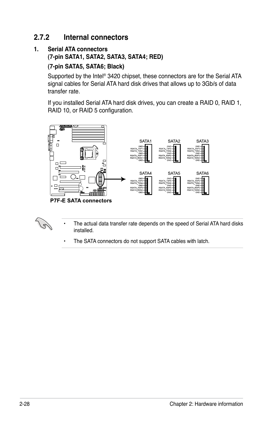 2 internal connectors | Asus P7F-E User Manual | Page 46 / 162