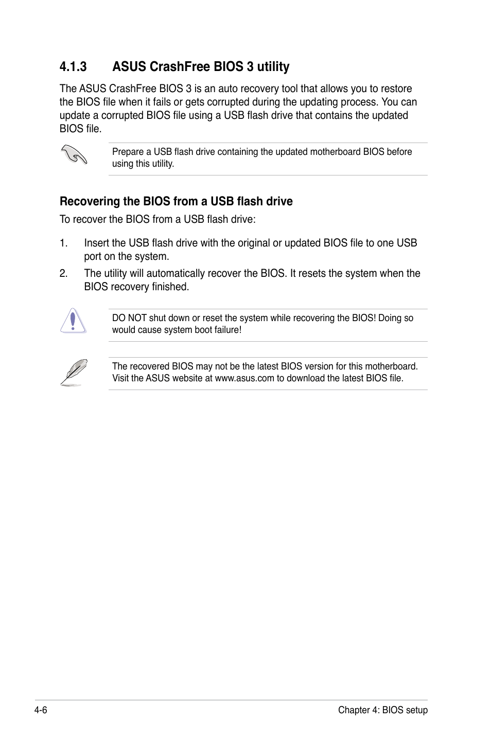 3 asus crashfree bios 3 utility | Asus P7F-E User Manual | Page 64 / 162