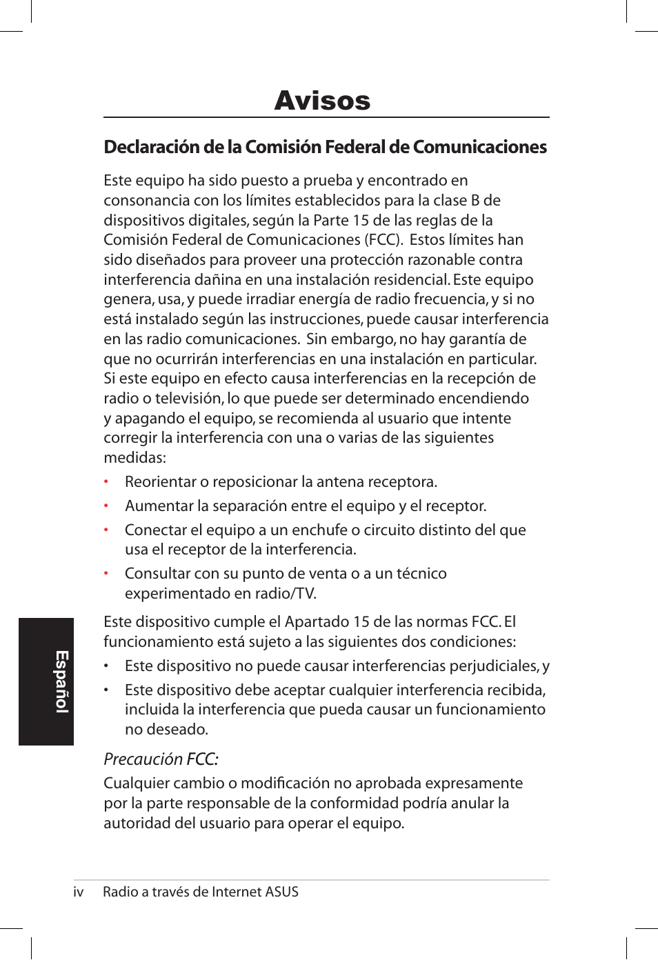 Avisos | Asus AIR User Manual | Page 100 / 192