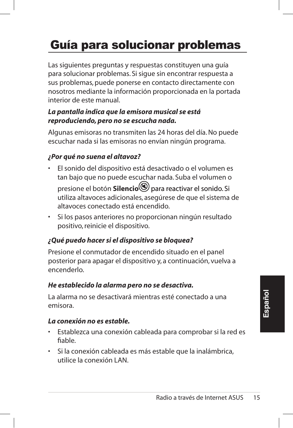 Guía para solucionar problemas | Asus AIR User Manual | Page 119 / 192