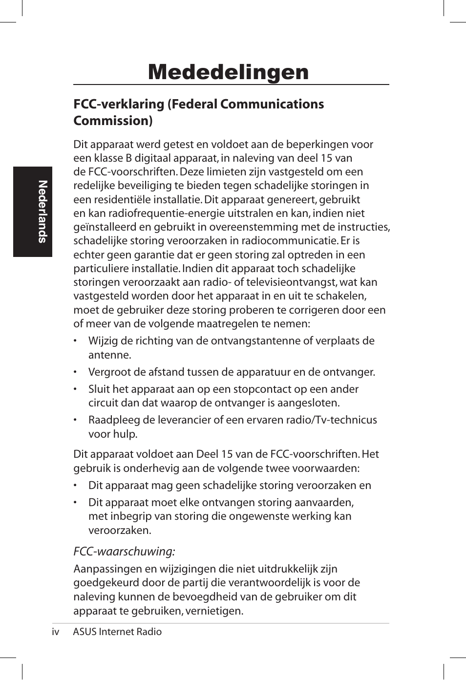 Mededelingen | Asus AIR User Manual | Page 172 / 192