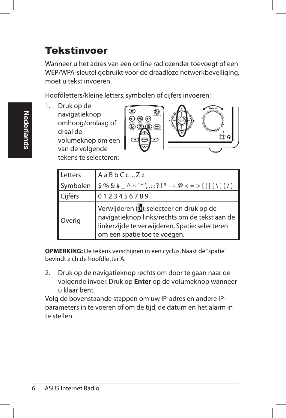 Tekstinvoer, Nederlands, 6asus internet radio | Asus AIR User Manual | Page 182 / 192