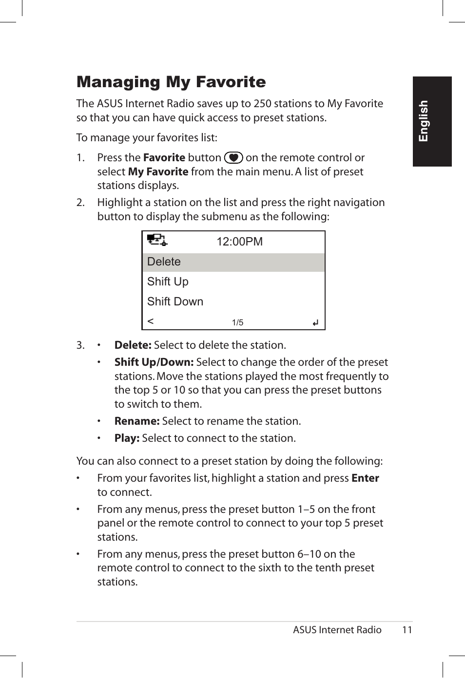 Managing my favorite | Asus AIR User Manual | Page 19 / 192