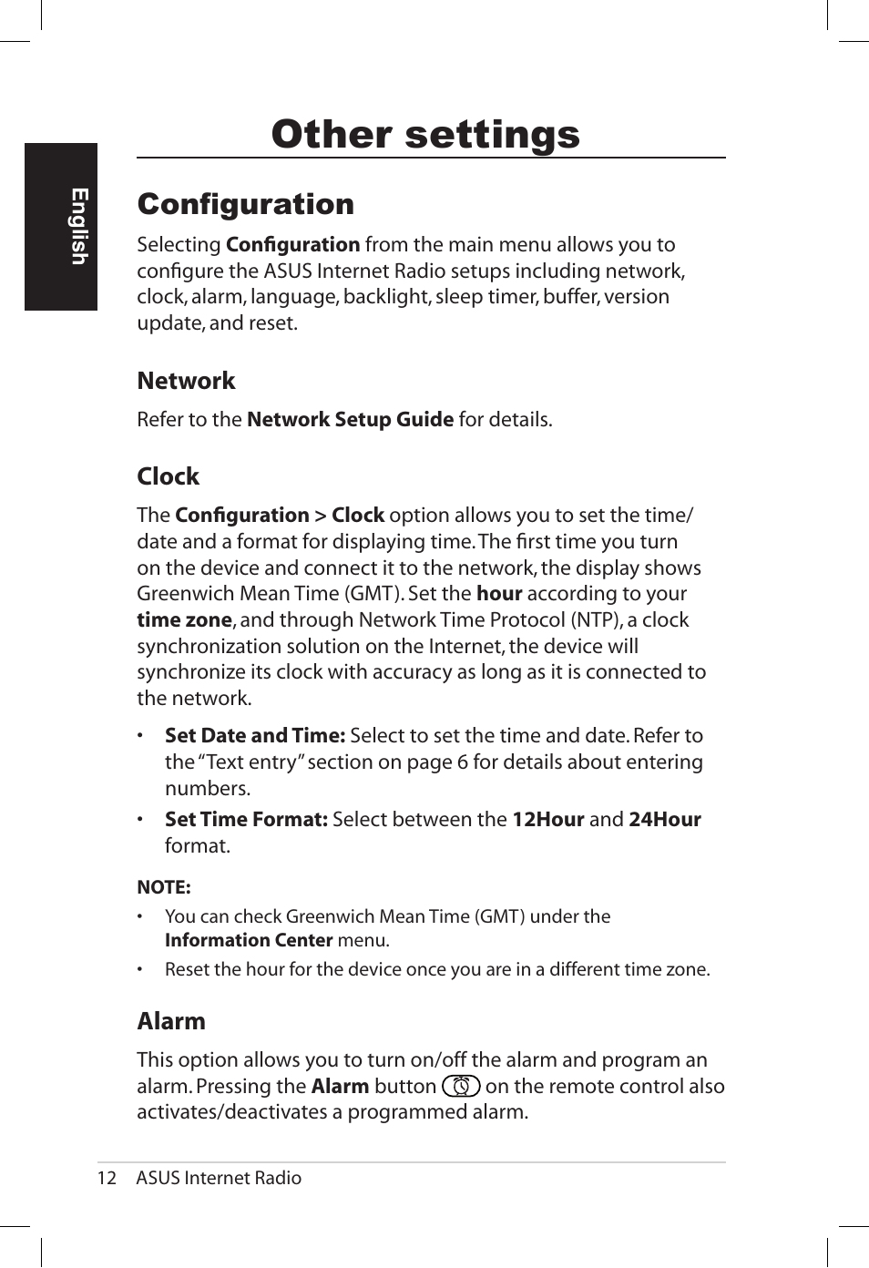 Other settings, Configuration | Asus AIR User Manual | Page 20 / 192