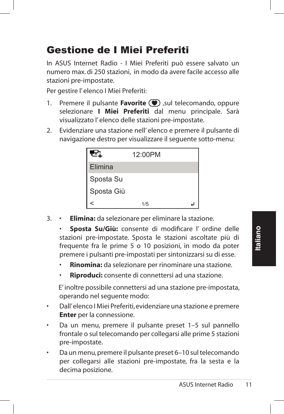 Gestione de i miei preferiti | Asus AIR User Manual | Page 91 / 192