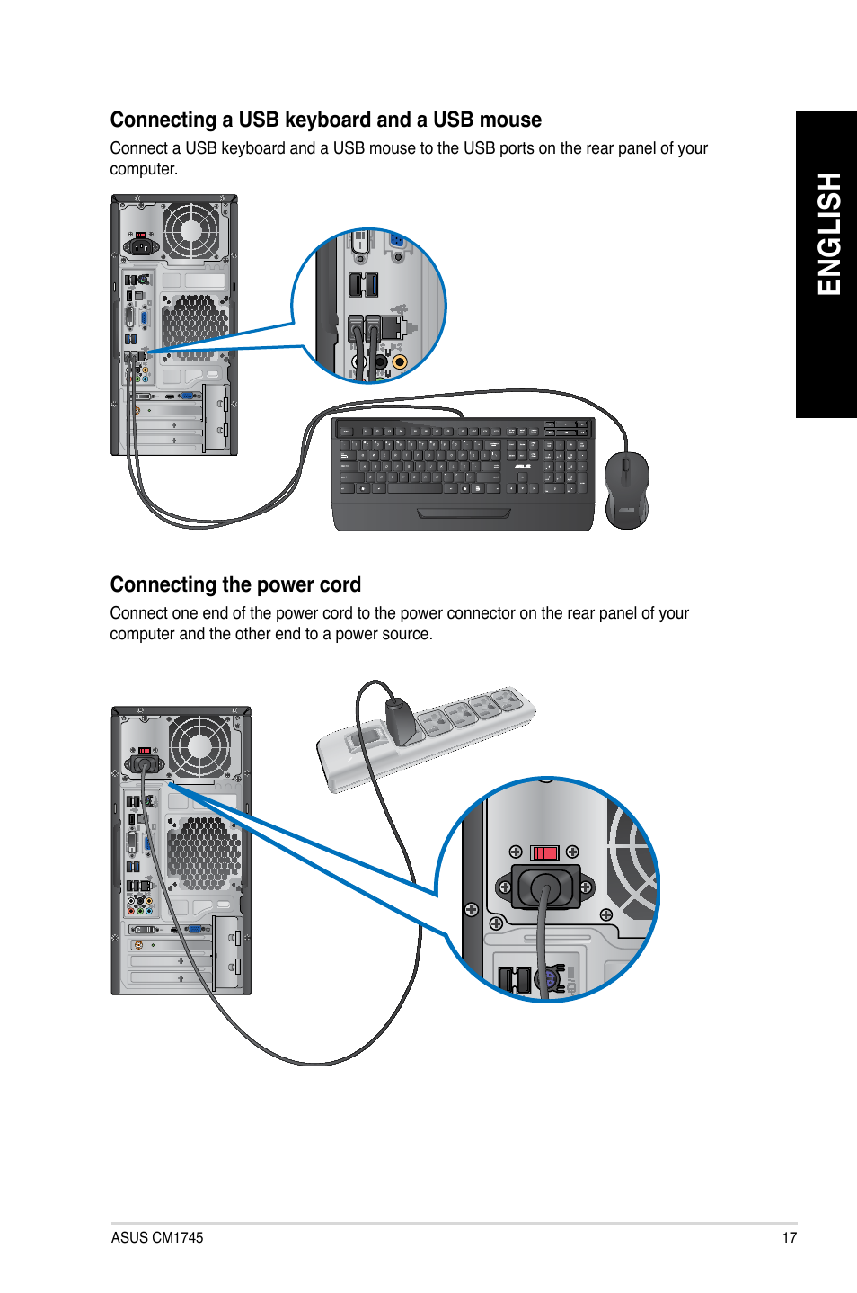 En gl is h en gl is h | Asus CM1745 User Manual | Page 17 / 70