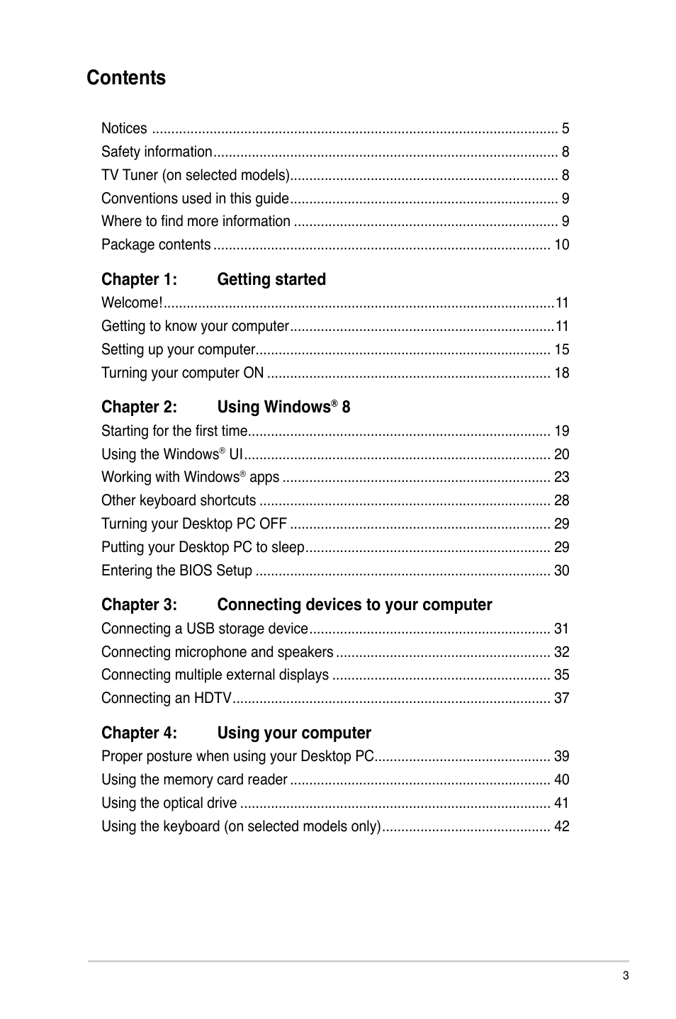 Asus CM1745 User Manual | Page 3 / 70