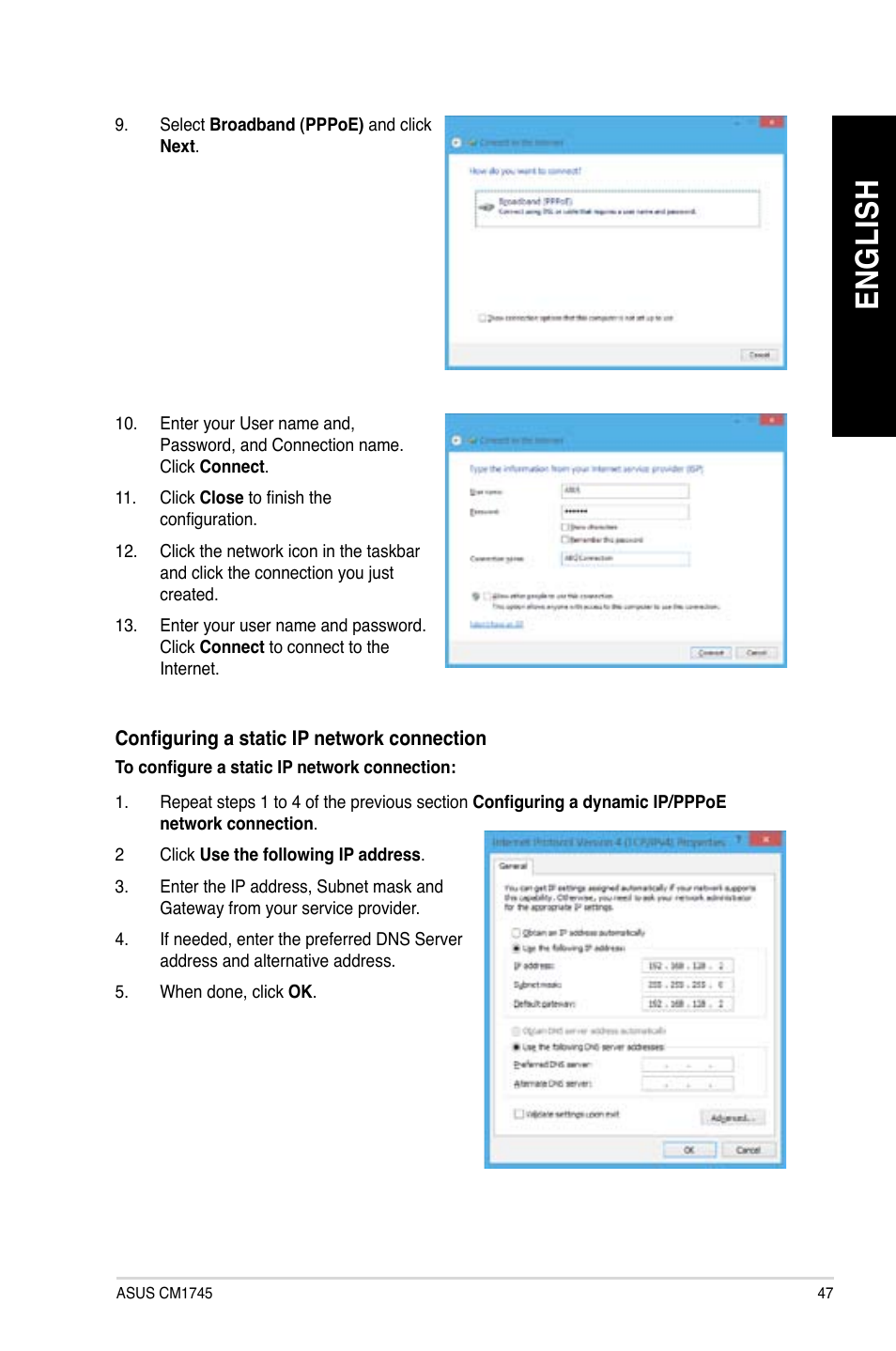 En gl is h en gl is h | Asus CM1745 User Manual | Page 47 / 70