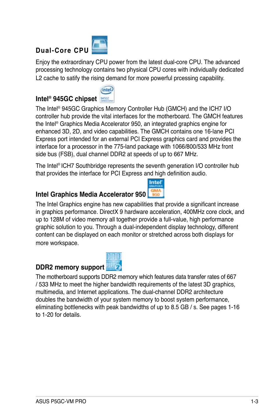 Asus P5GC-VM Pro User Manual | Page 15 / 94