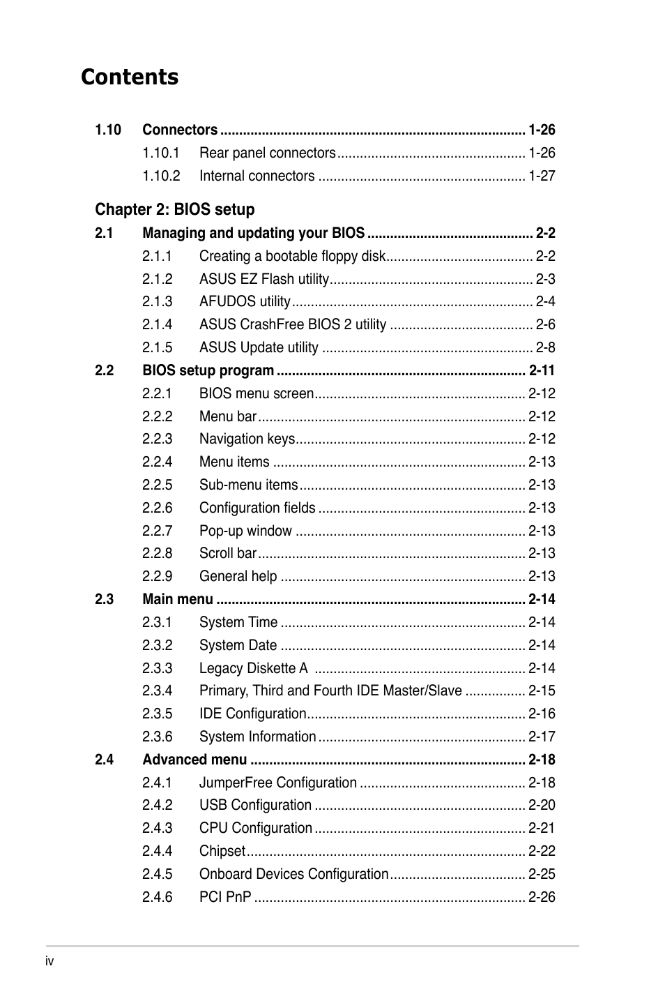 Asus P5GC-VM Pro User Manual | Page 4 / 94