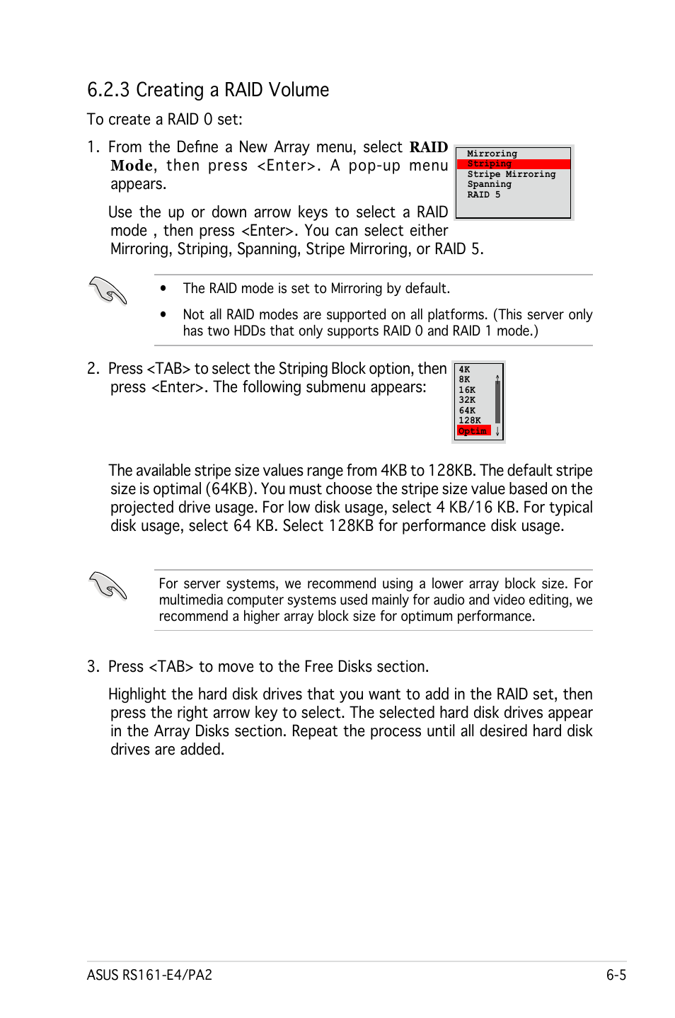 3 creating a raid volume | Asus RS161-E4/PA2 User Manual | Page 111 / 126