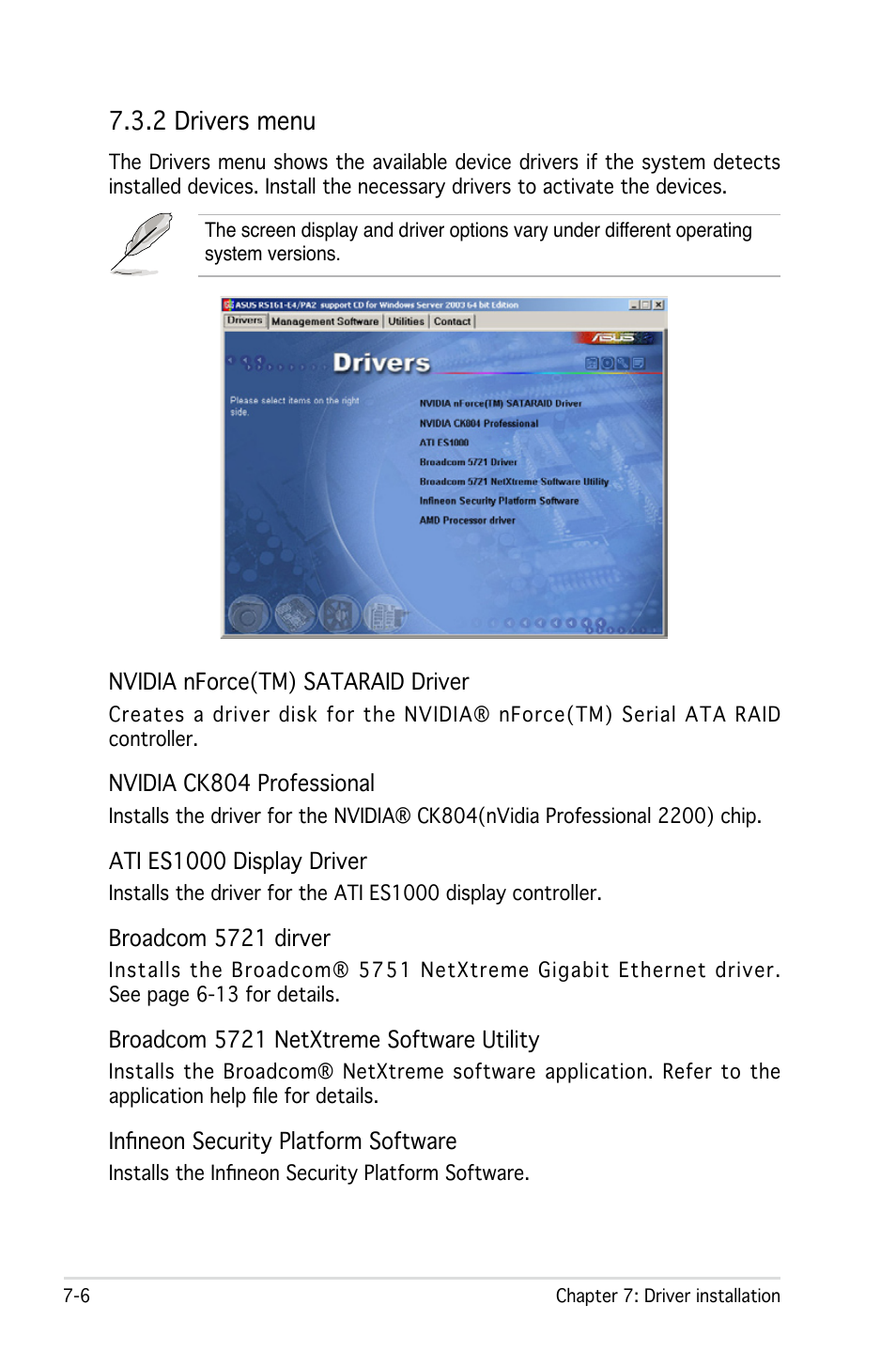2 drivers menu | Asus RS161-E4/PA2 User Manual | Page 124 / 126