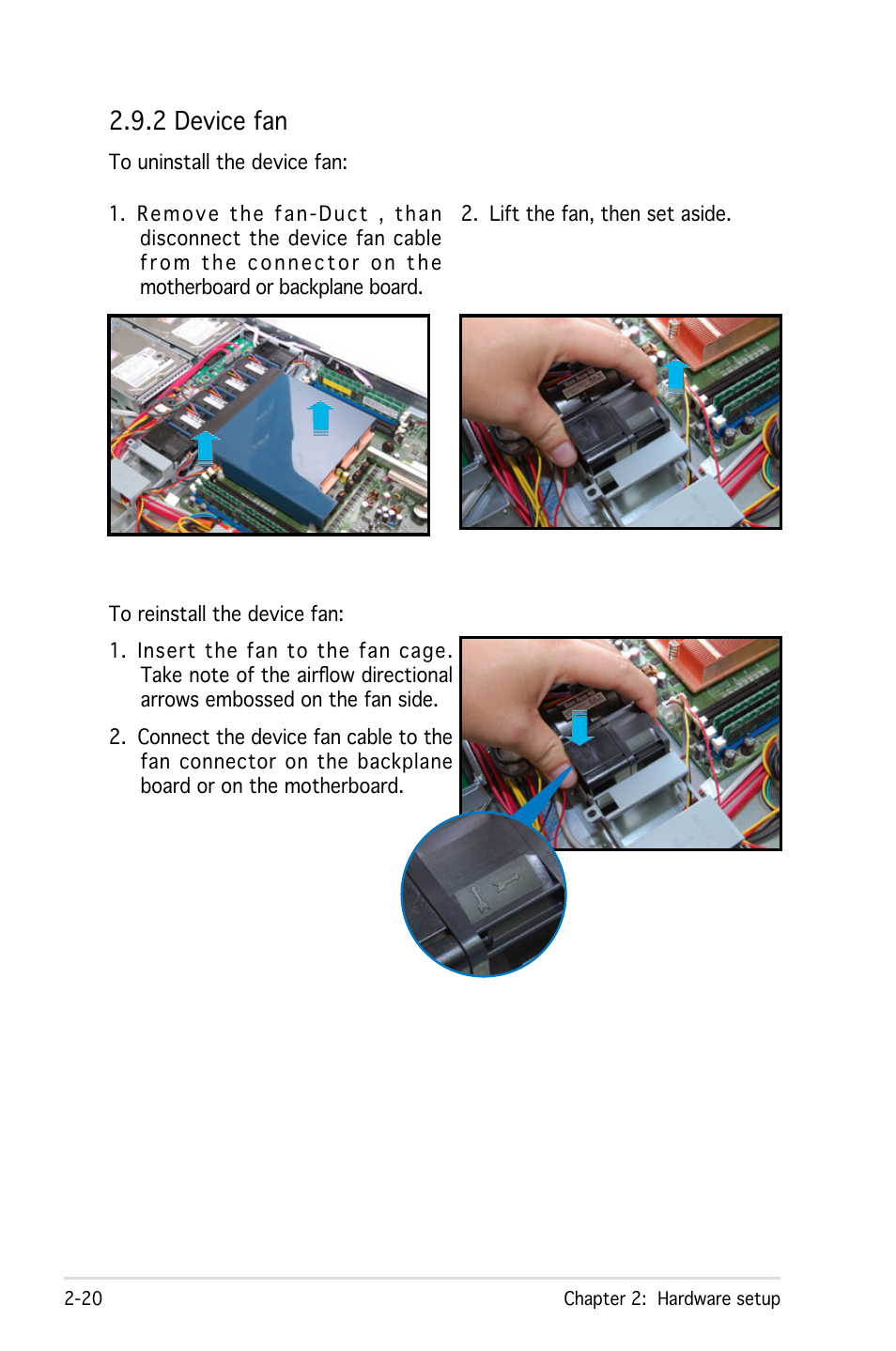 2 device fan | Asus RS161-E4/PA2 User Manual | Page 36 / 126