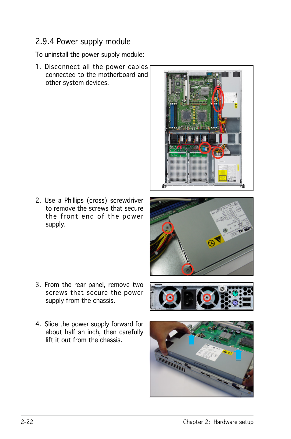 4 power supply module | Asus RS161-E4/PA2 User Manual | Page 38 / 126