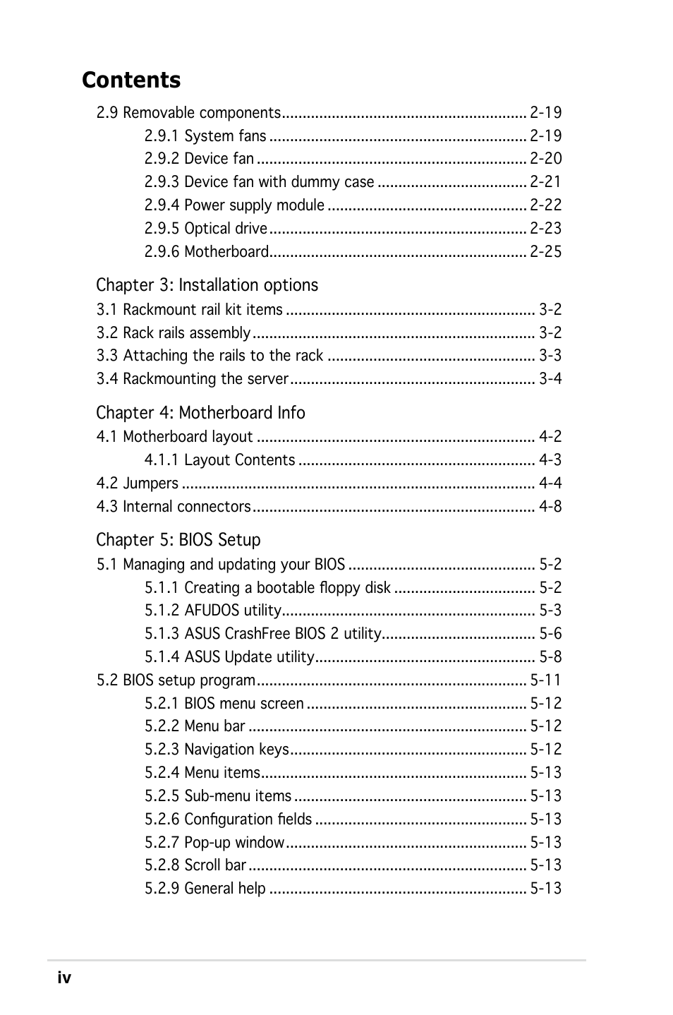 Asus RS161-E4/PA2 User Manual | Page 4 / 126