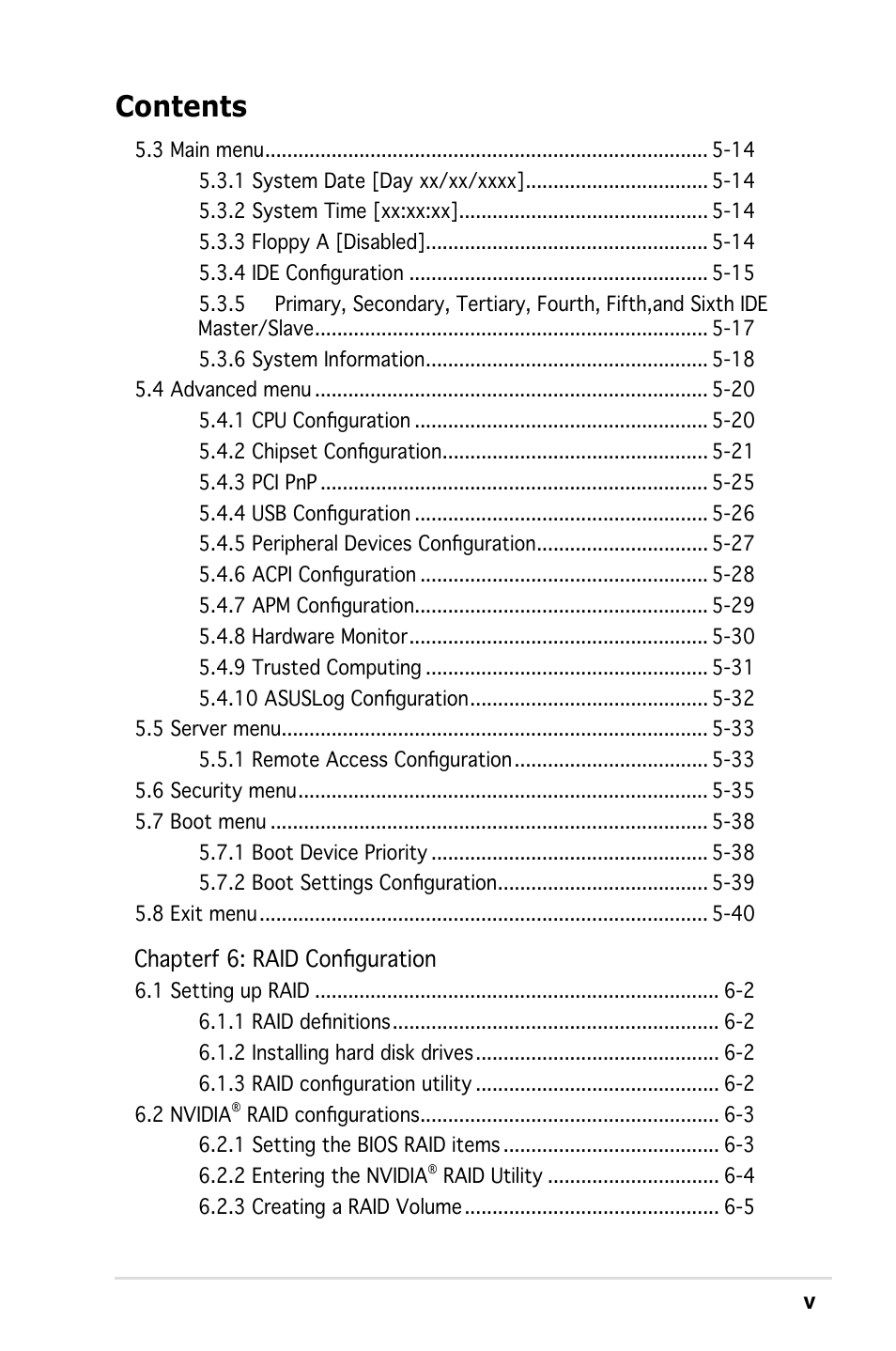 Asus RS161-E4/PA2 User Manual | Page 5 / 126