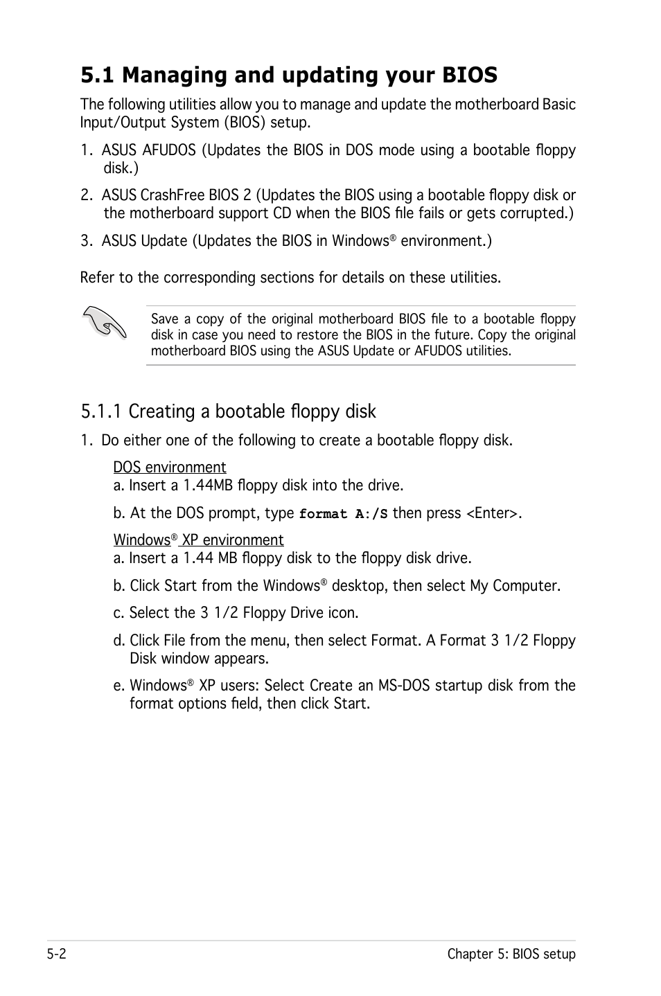 1 managing and updating your bios, 1 creating a bootable floppy disk | Asus RS161-E4/PA2 User Manual | Page 66 / 126