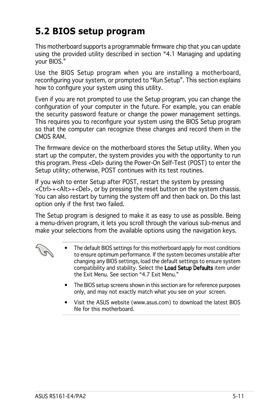 2 bios setup program | Asus RS161-E4/PA2 User Manual | Page 75 / 126