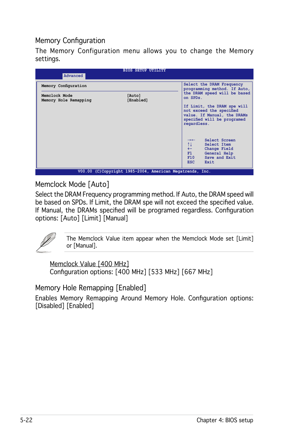 Memclock mode [auto | Asus RS161-E4/PA2 User Manual | Page 86 / 126
