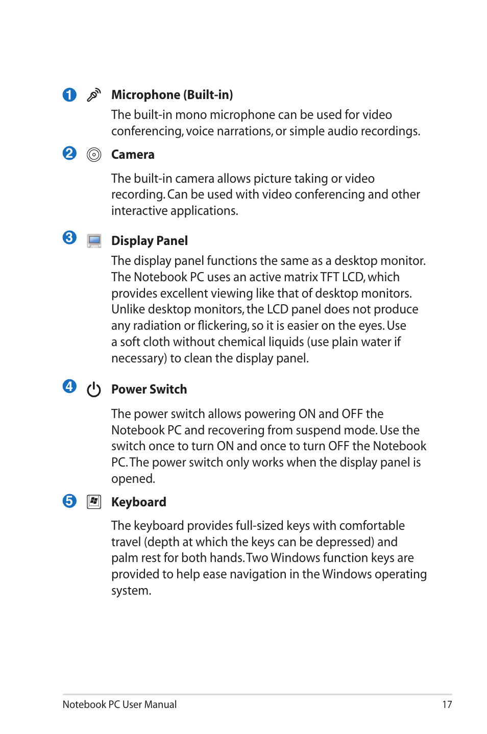 Asus R900VM User Manual | Page 17 / 122