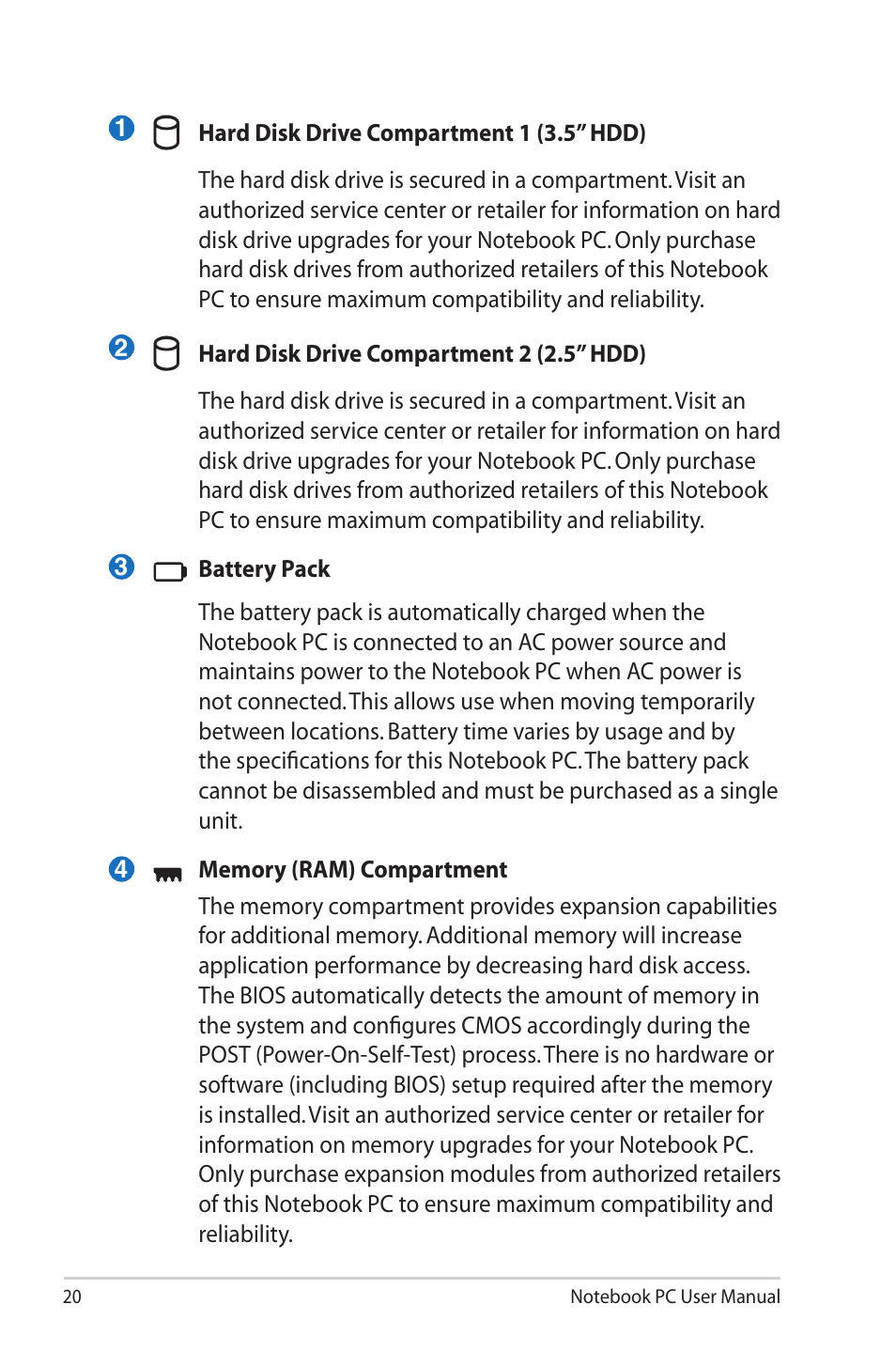 Asus R900VM User Manual | Page 20 / 122