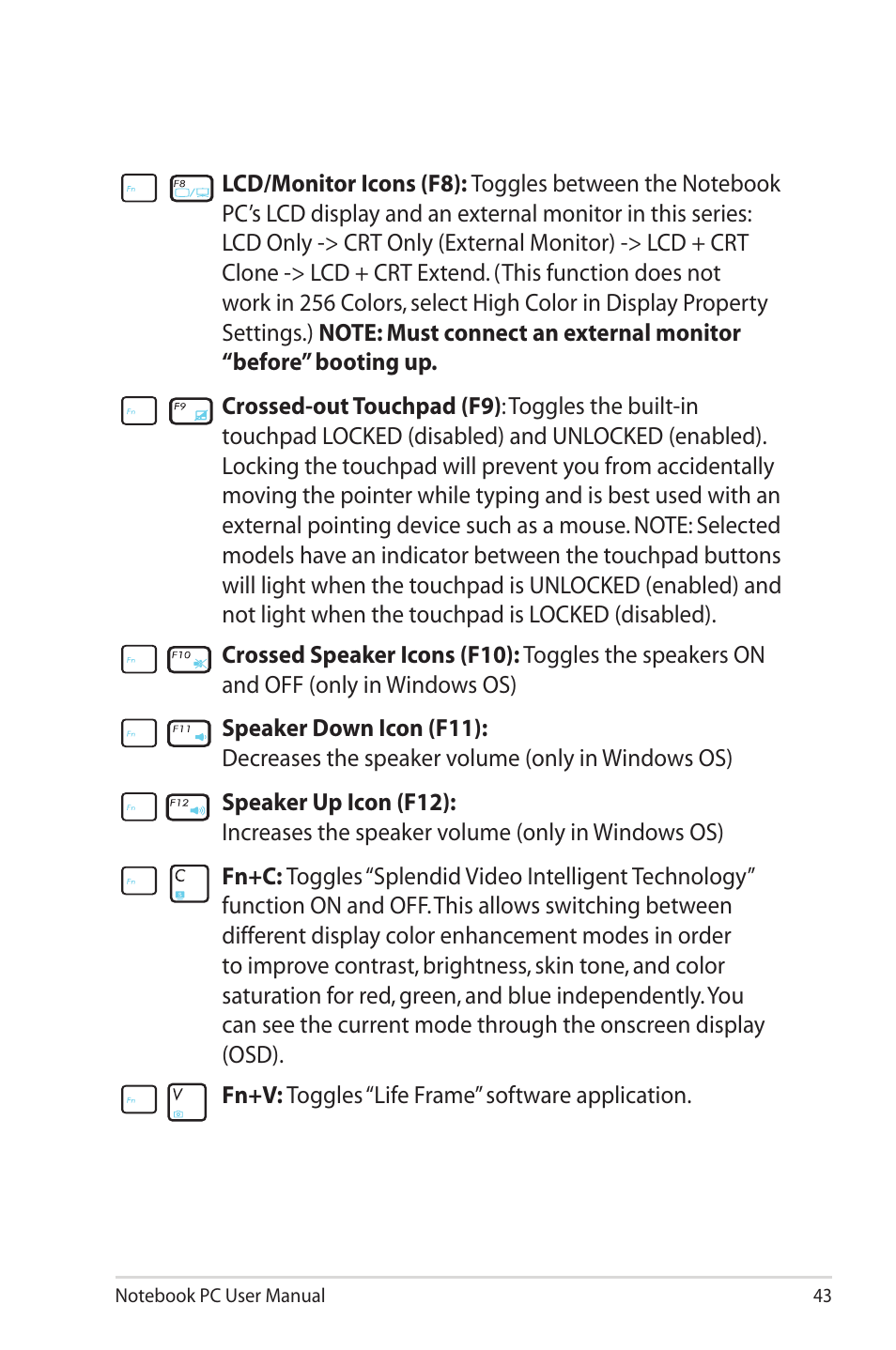 Asus R900VM User Manual | Page 43 / 122