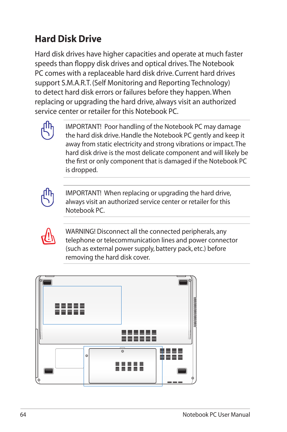 Hard disk drive | Asus R900VM User Manual | Page 64 / 122