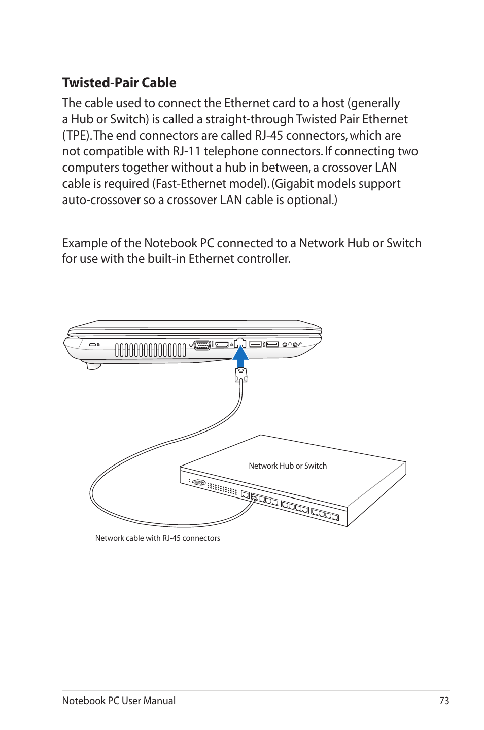 Twisted-pair cable | Asus R900VM User Manual | Page 73 / 122