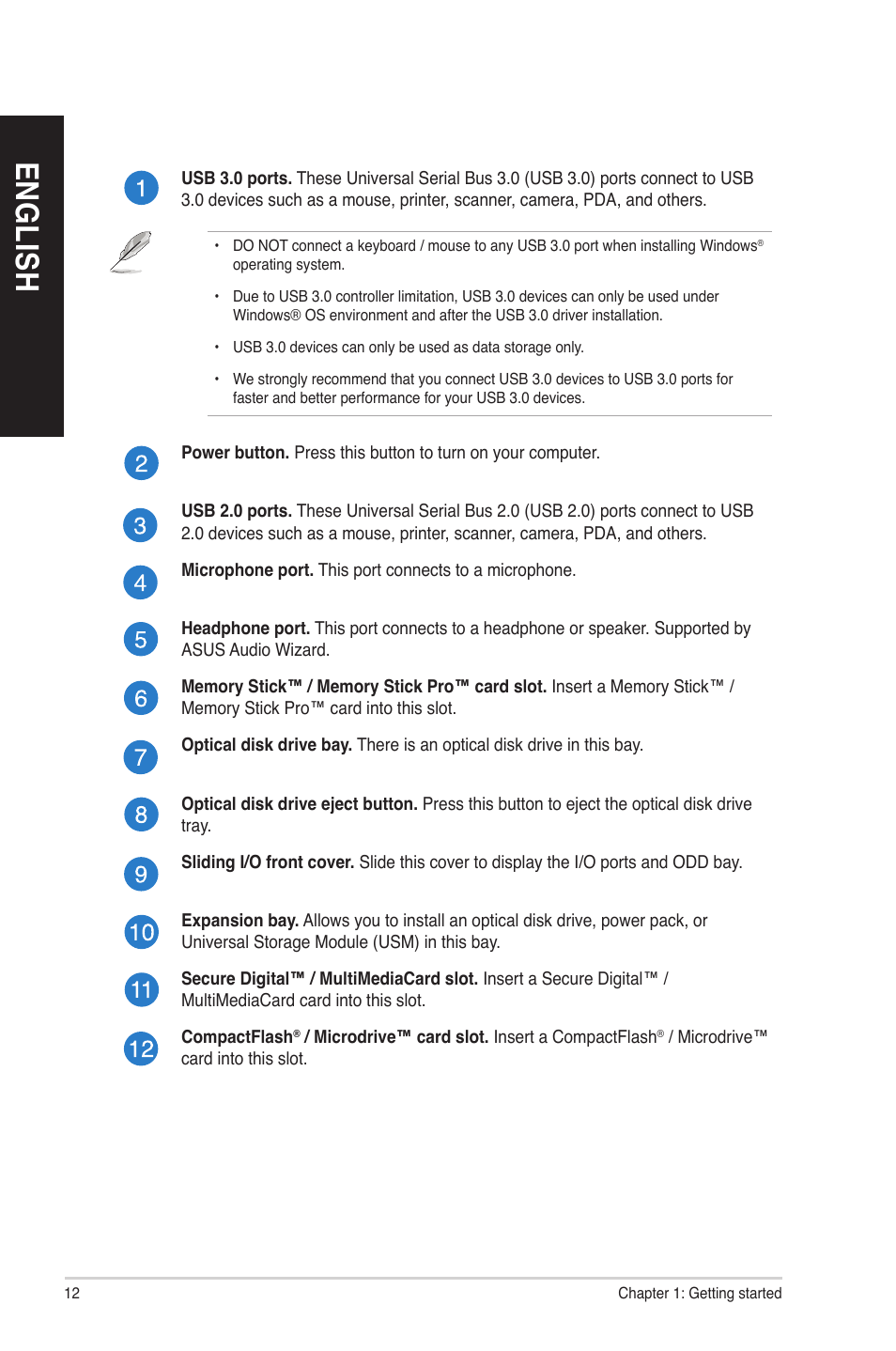 En gl is h en gl is h en gl is h en gl is h | Asus G10AC User Manual | Page 12 / 72