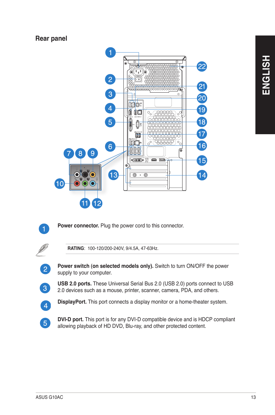 En gl is h en gl is h | Asus G10AC User Manual | Page 13 / 72