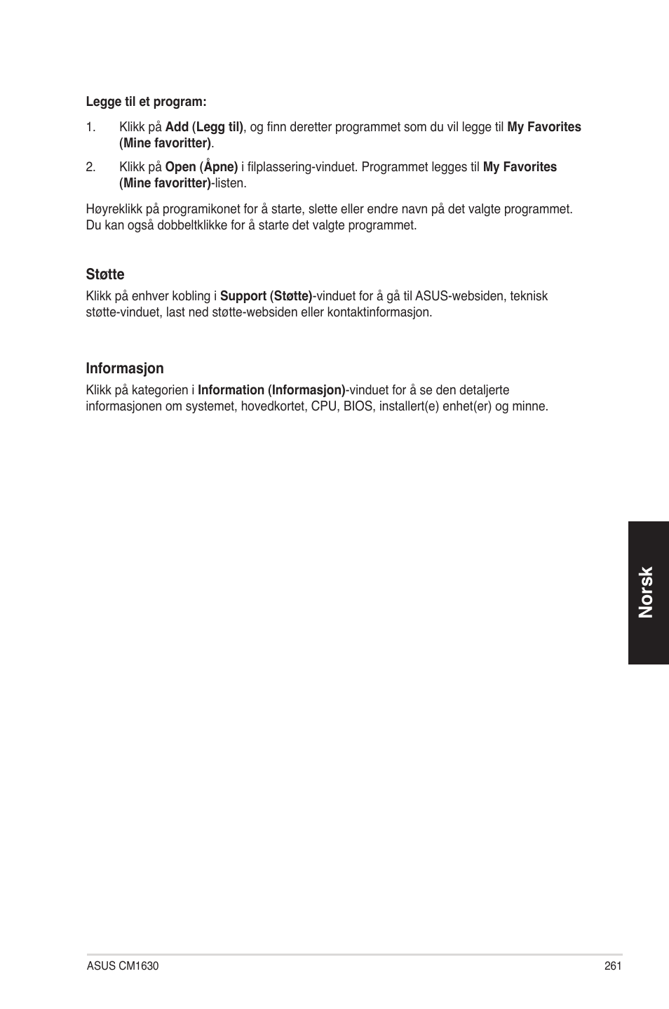 No ��sk | Asus CM1630 User Manual | Page 261 / 340