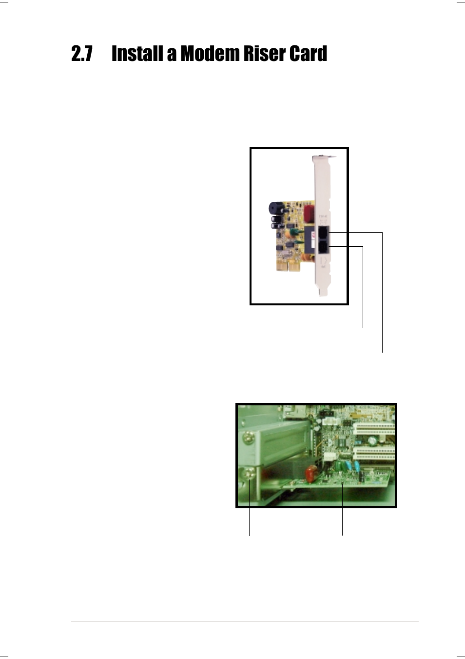 7 install a modem riser card | Asus Terminator P-III User Manual | Page 23 / 34