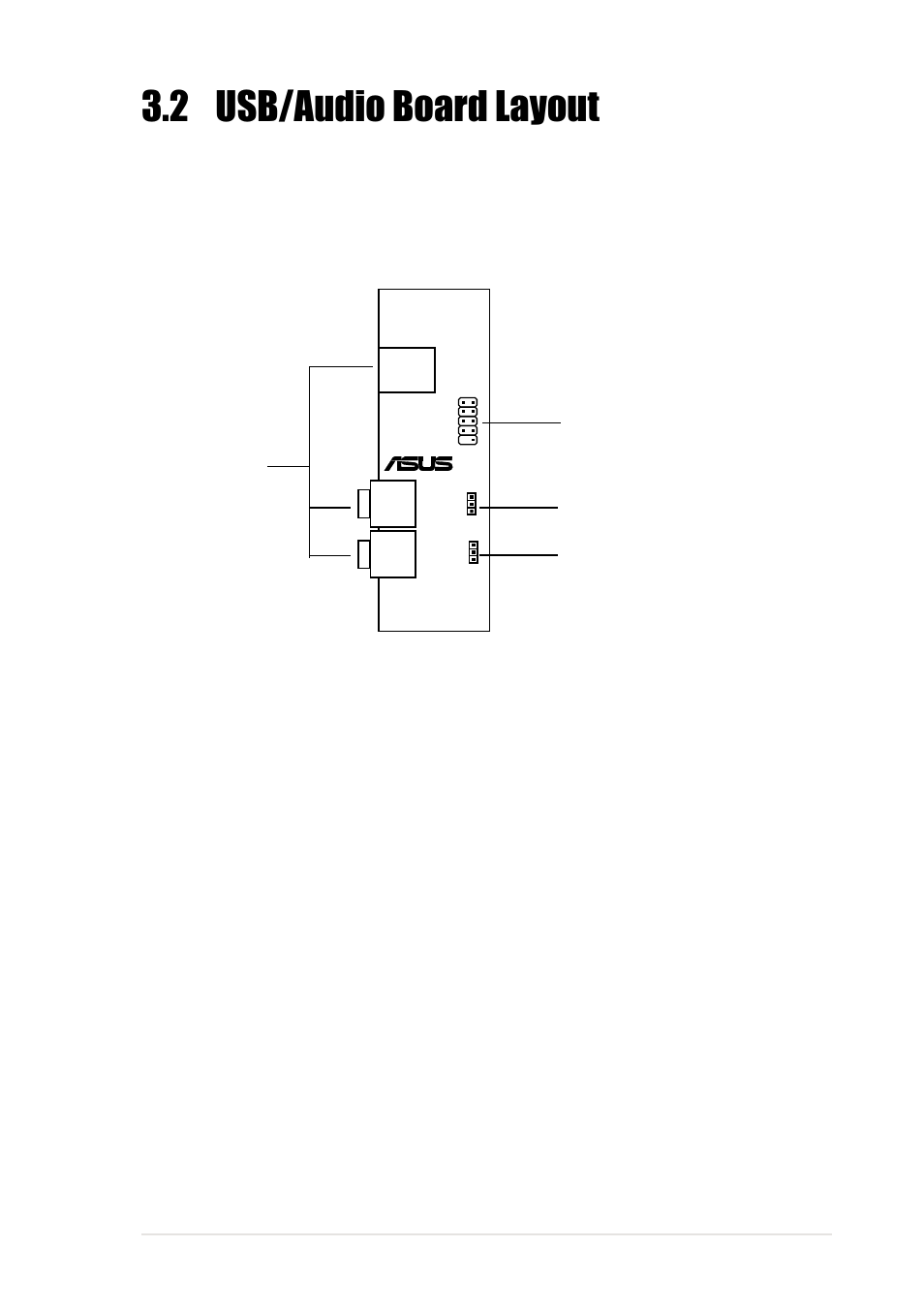 2 usb/audio board layout, Asus terminator barebone system 31 | Asus Terminator P-III User Manual | Page 31 / 34