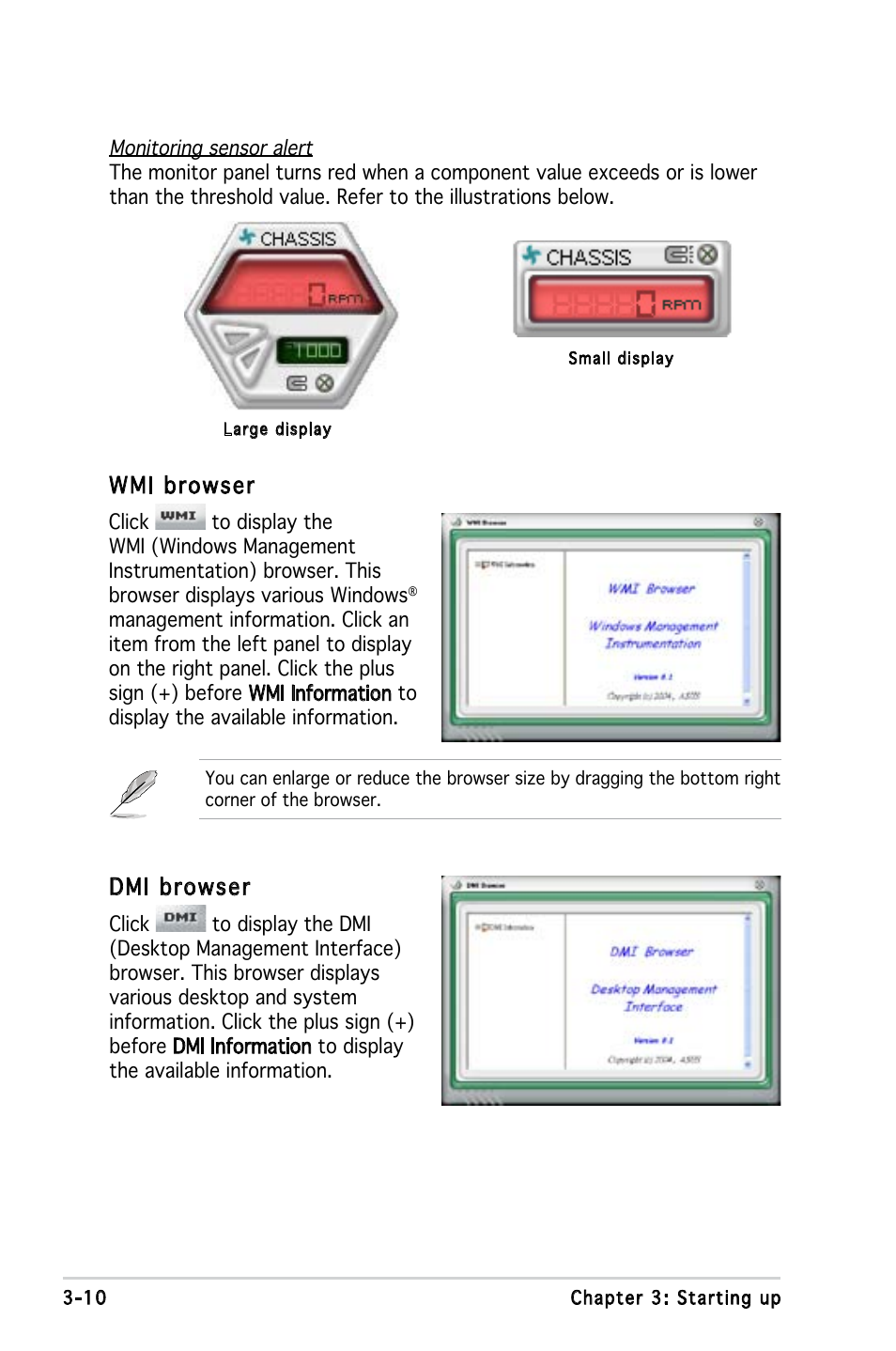 Wmi browser, Dmi browser | Asus V3-P5V900 User Manual | Page 50 / 98