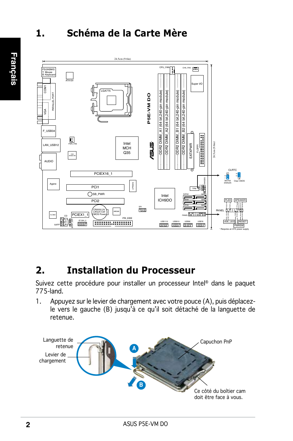 Français, Asus p5e-vm do, Ab b | Asus P5E-VM DO User Manual | Page 2 / 38