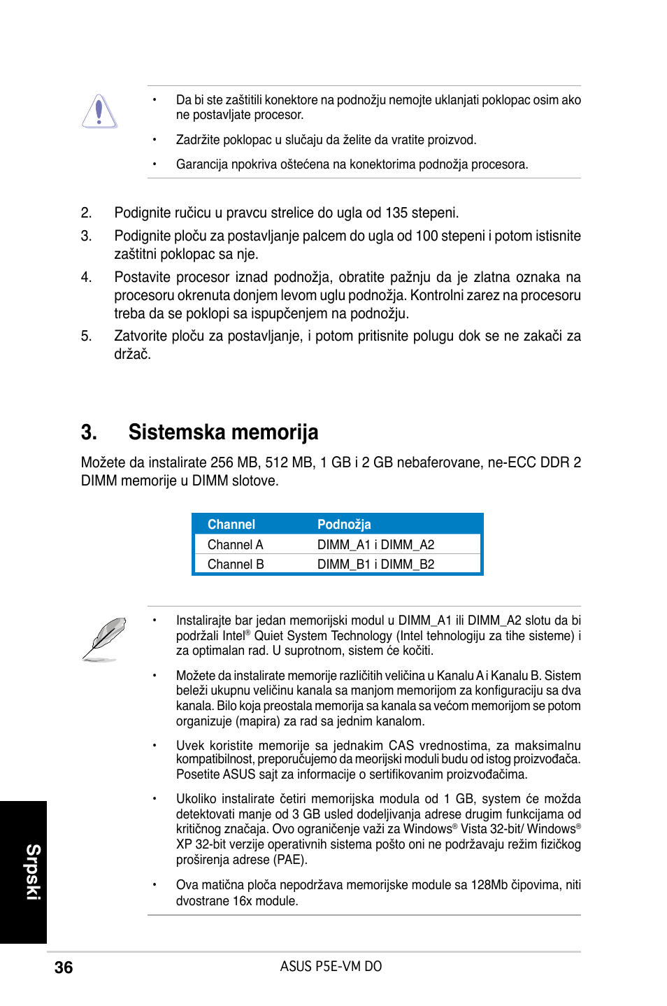 Srpski | Asus P5E-VM DO User Manual | Page 36 / 38