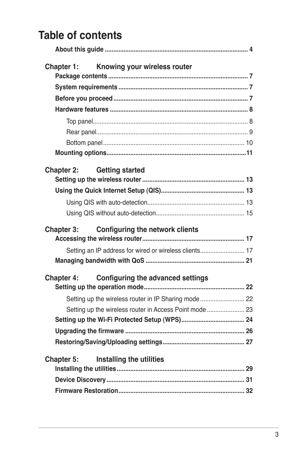 Asus RT-N10E User Manual | Page 3 / 46