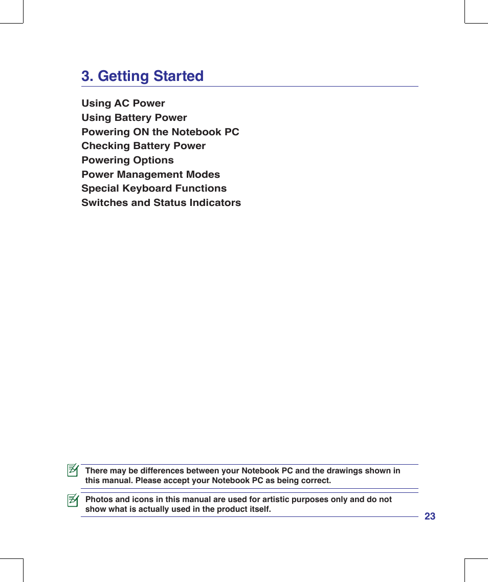 Getting started | Asus N10J User Manual | Page 23 / 91