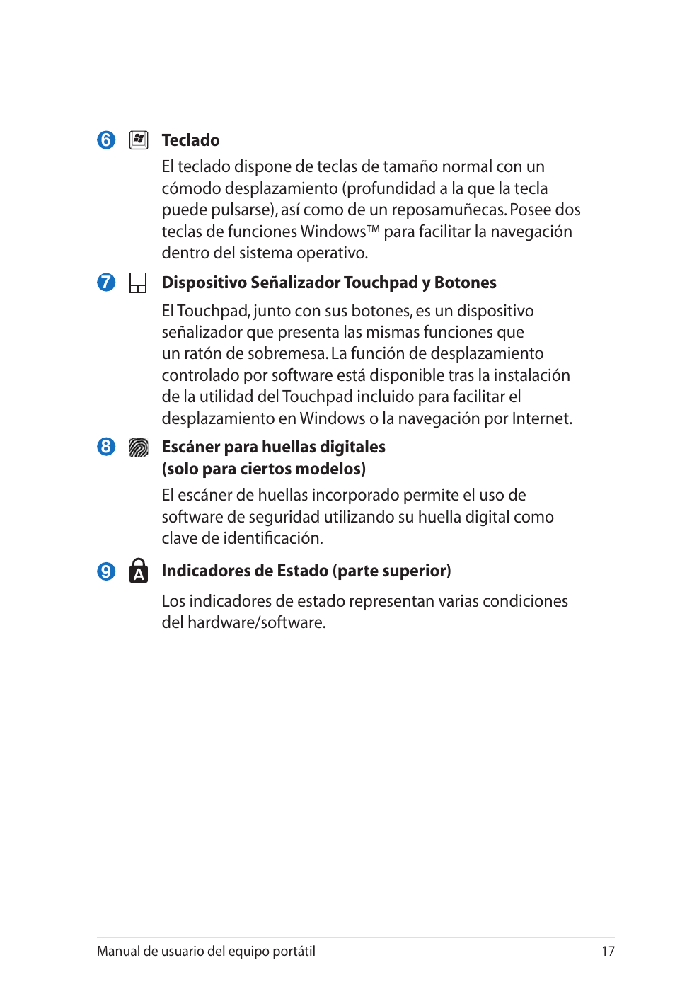 Asus X35SG User Manual | Page 17 / 116