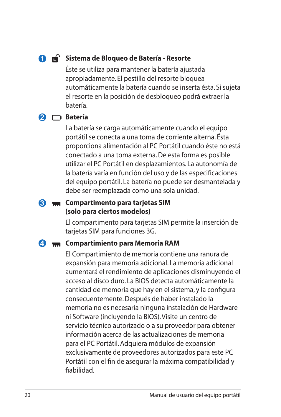 Asus X35SG User Manual | Page 20 / 116