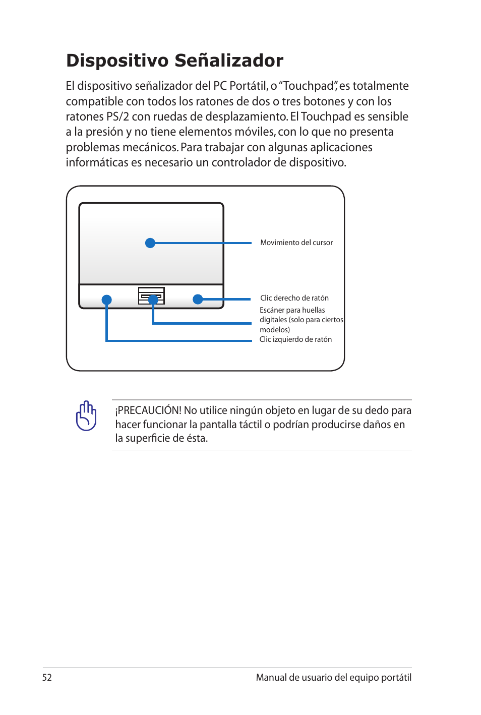 Dispositivo señalizador | Asus X35SG User Manual | Page 52 / 116