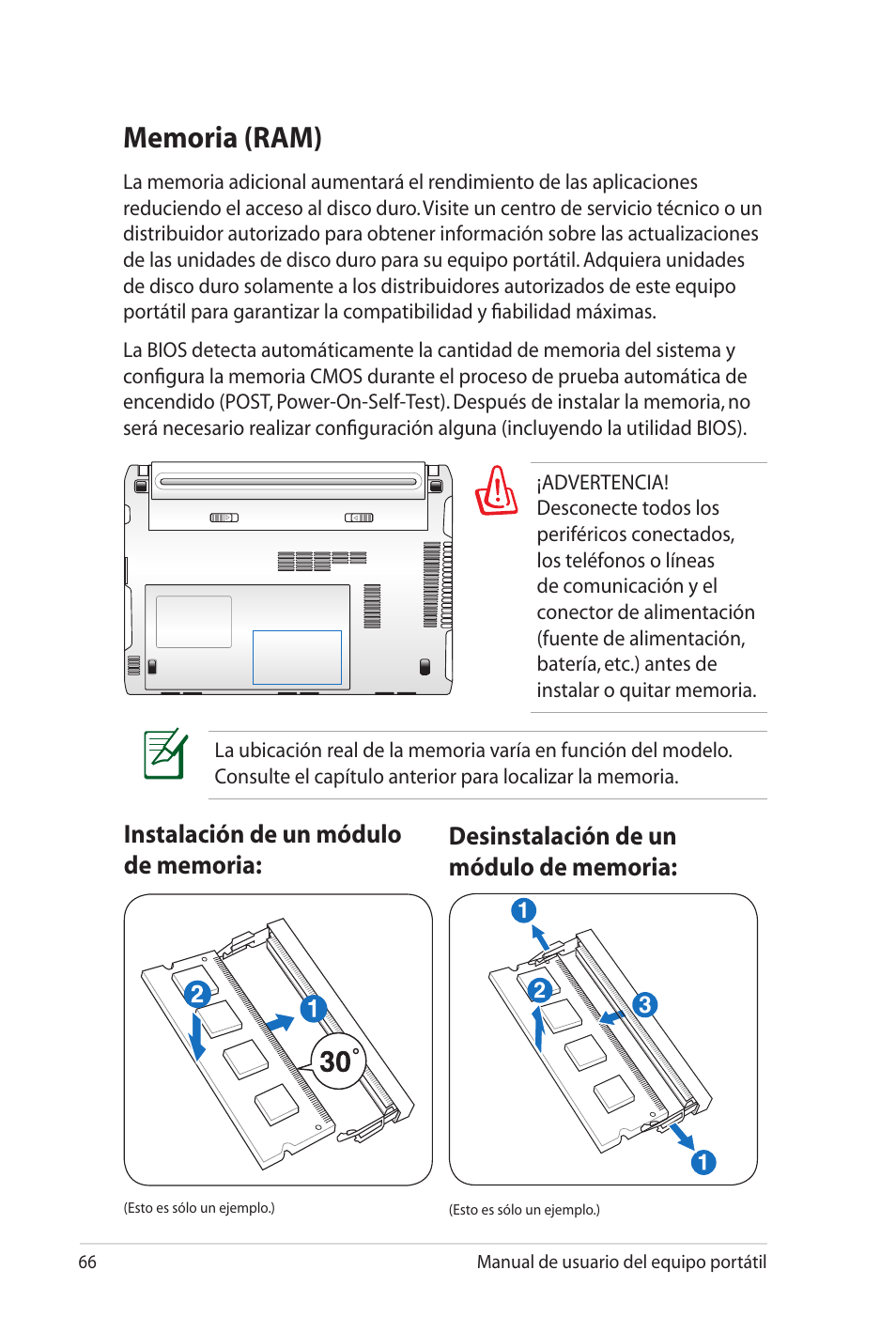 Memoria (ram) | Asus X35SG User Manual | Page 66 / 116