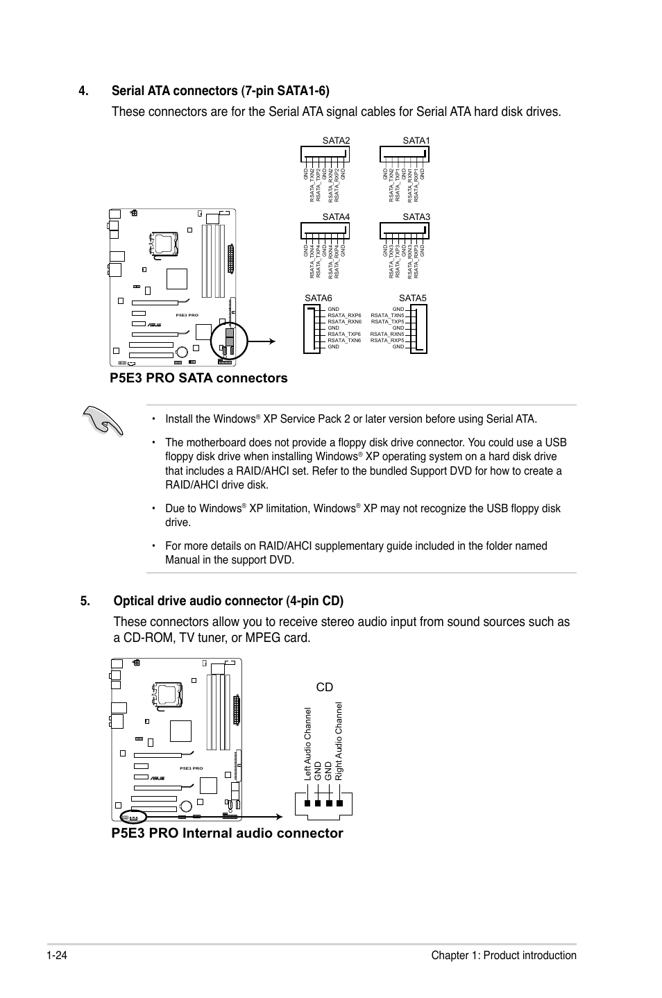 24 chapter 1: product introduction, Install the windows, Xp limitation, windows | Asus P5E3 Pro User Manual | Page 34 / 62