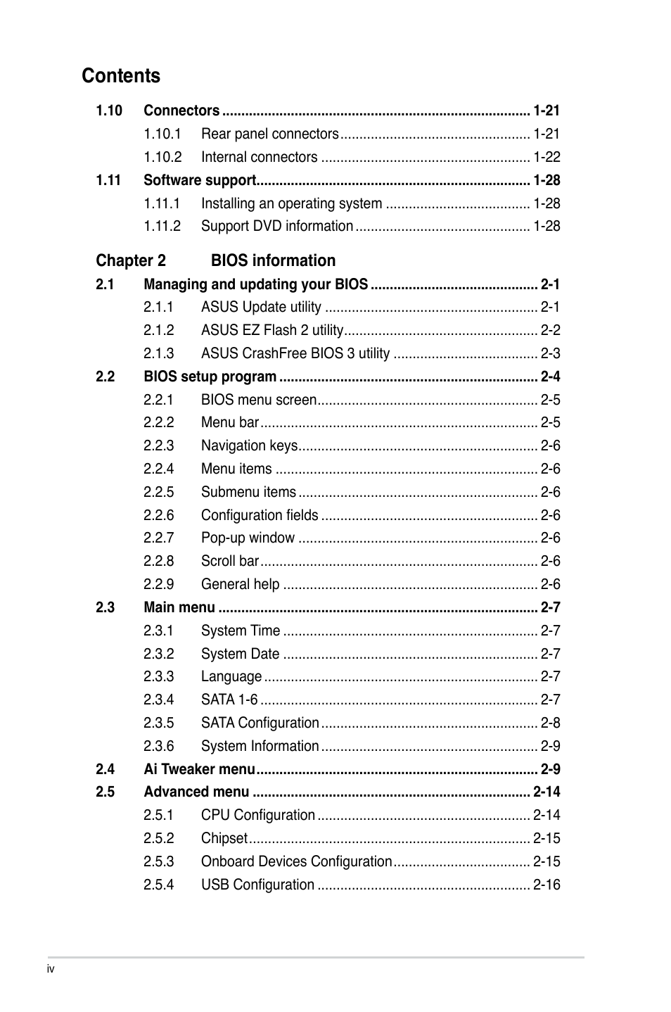 Asus P5E3 Pro User Manual | Page 4 / 62