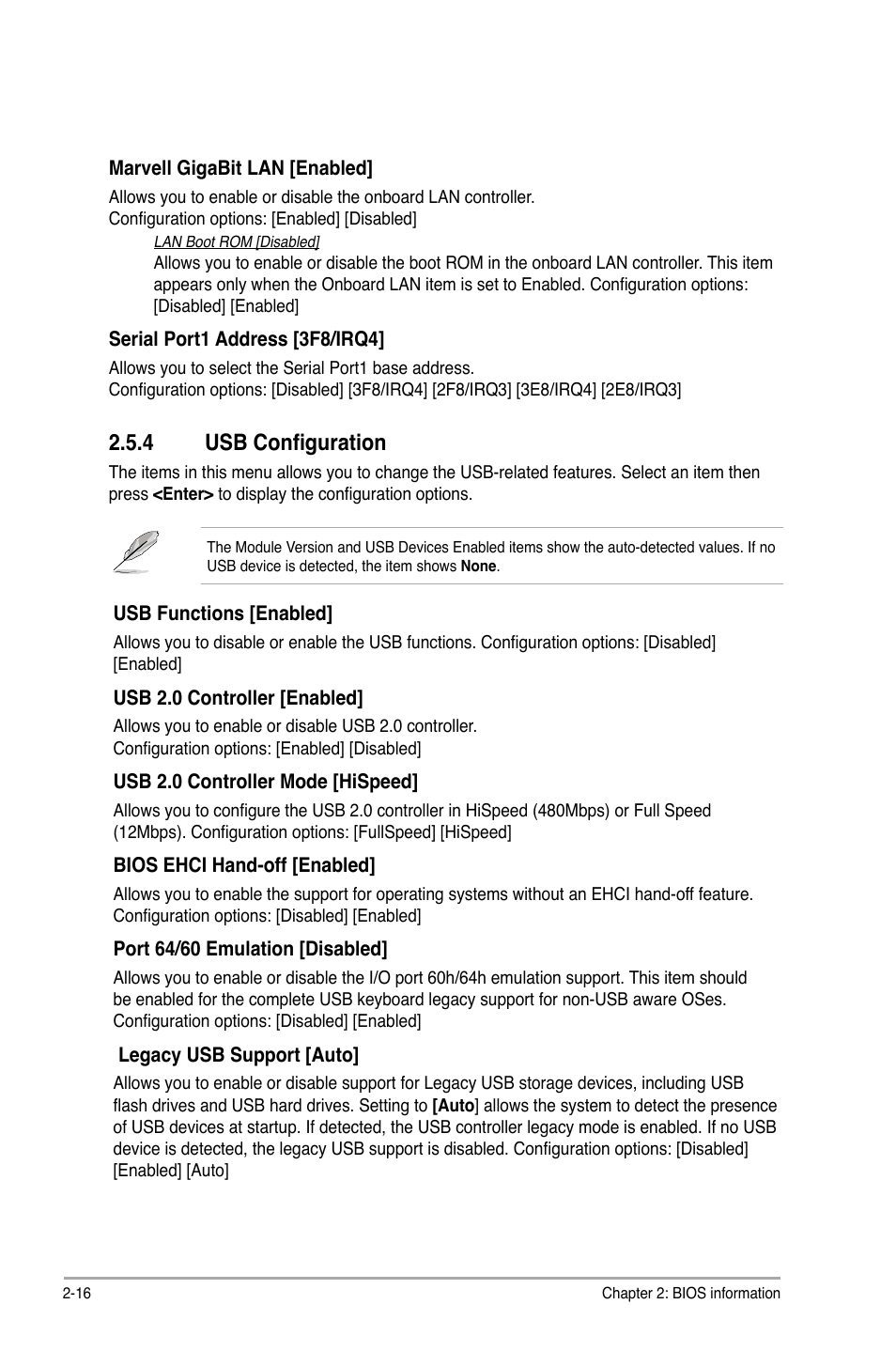 4 usb configuration, Usb configuration -16 | Asus P5E3 Pro User Manual | Page 54 / 62