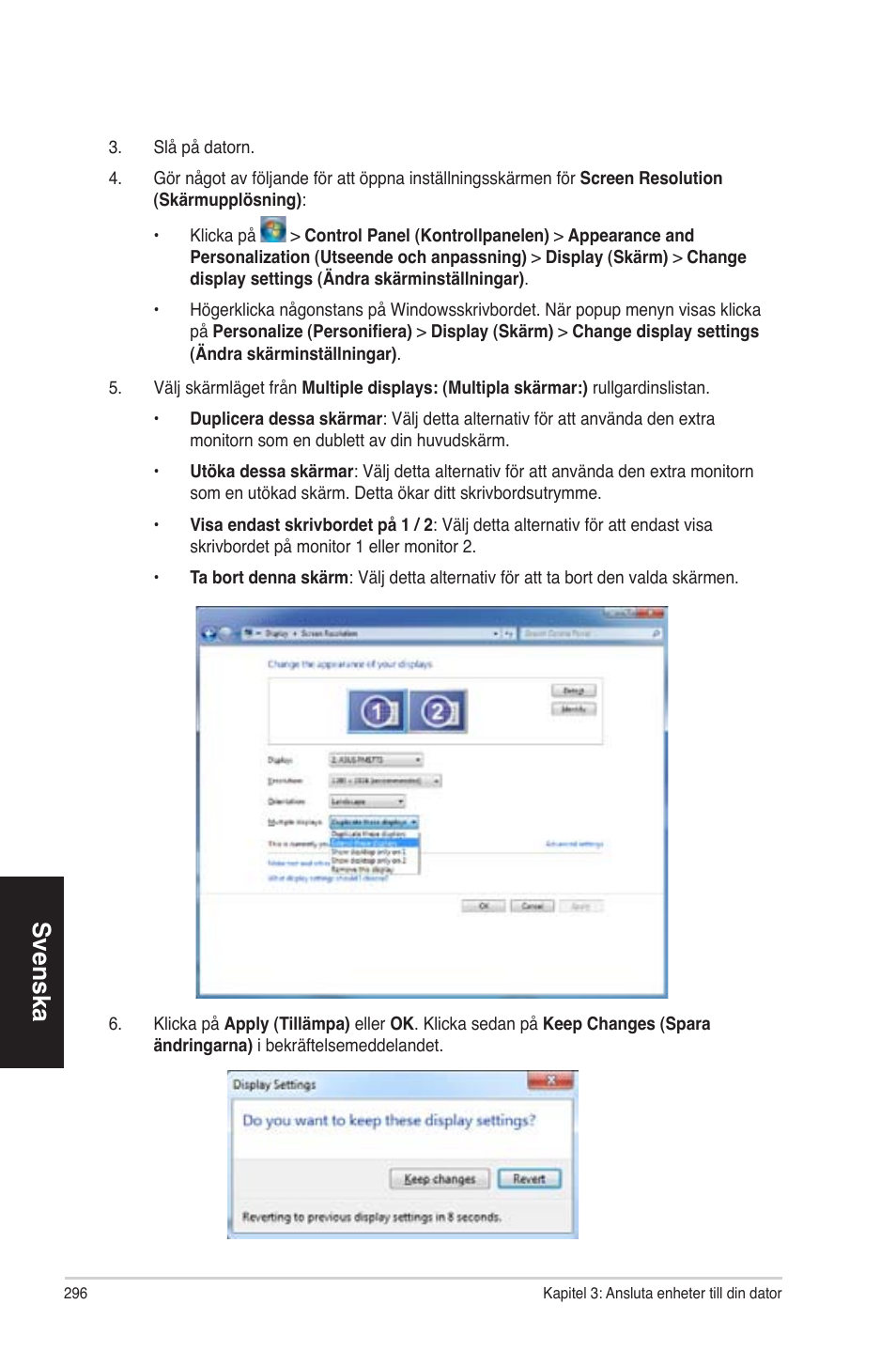 Svenska | Asus CP6230 User Manual | Page 296 / 330