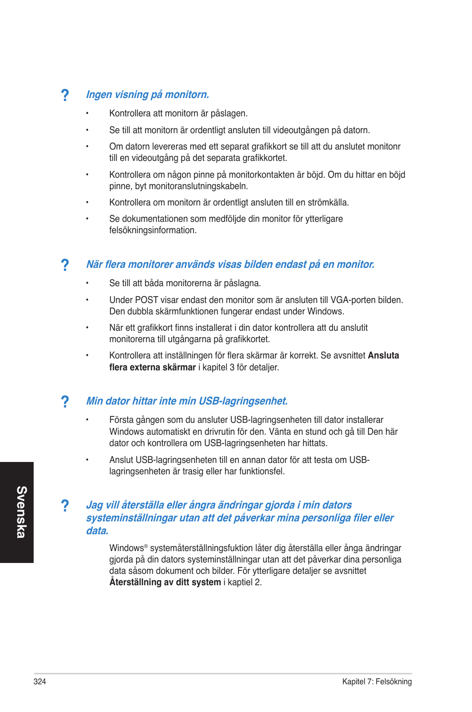 Svenska | Asus CP6230 User Manual | Page 324 / 330