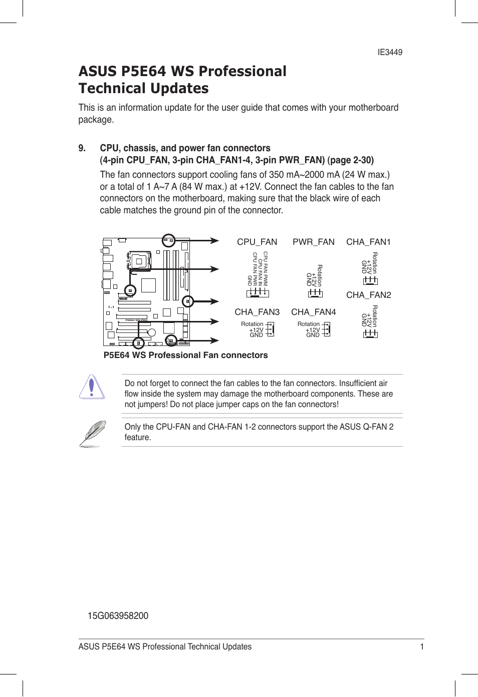 Asus P5E64 WS Professional User Manual | 1 page