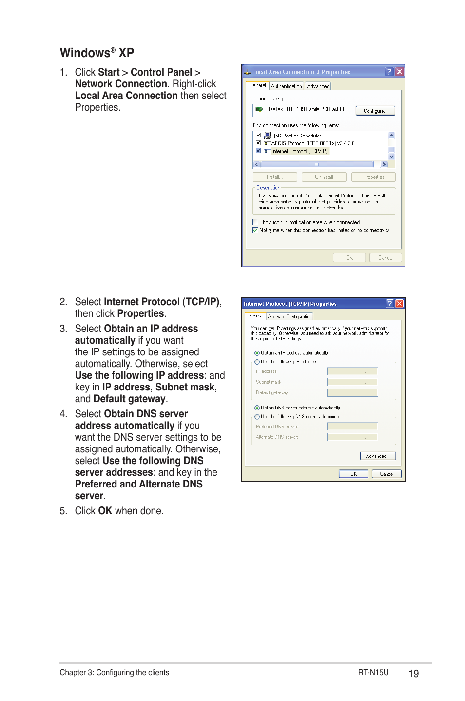 Windows | Asus RT-N15U User Manual | Page 19 / 60