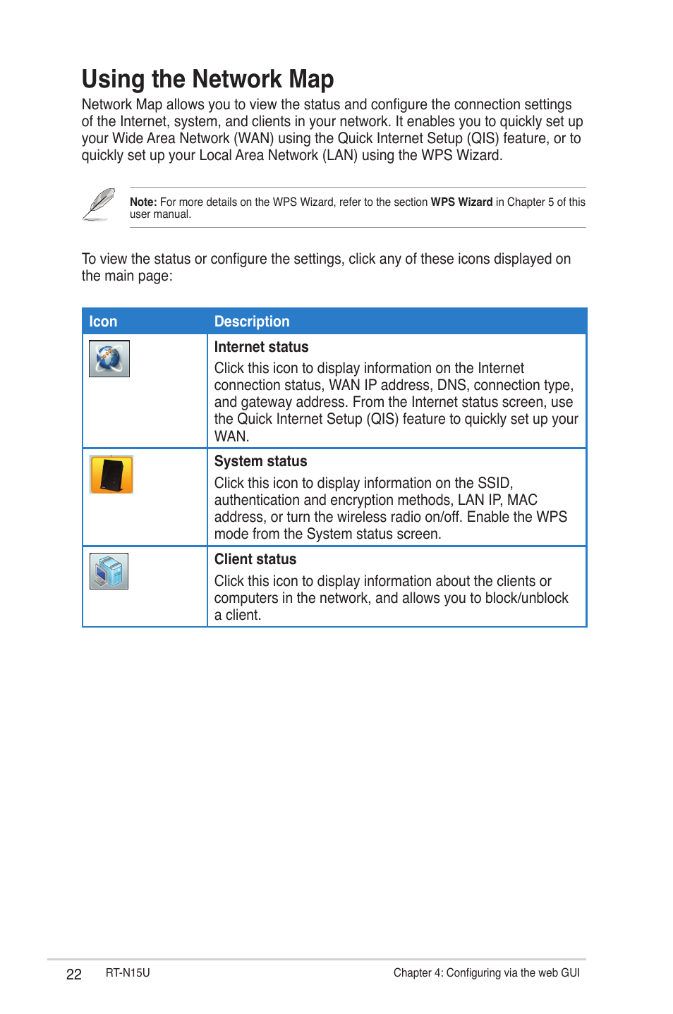 Using the network map | Asus RT-N15U User Manual | Page 22 / 60